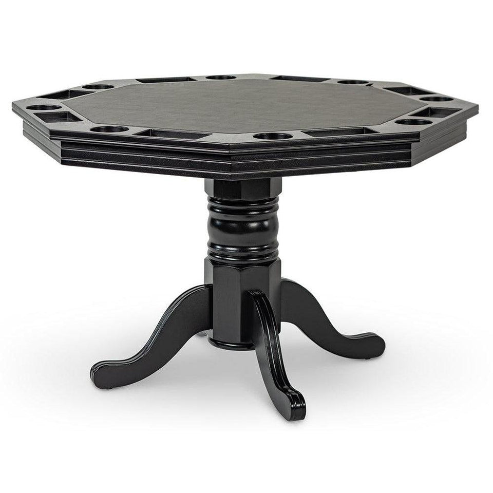 Octagon Poker Dining Table, 8-person, 48'', Dark Espresso or Black Finish,  Presidential Billiards